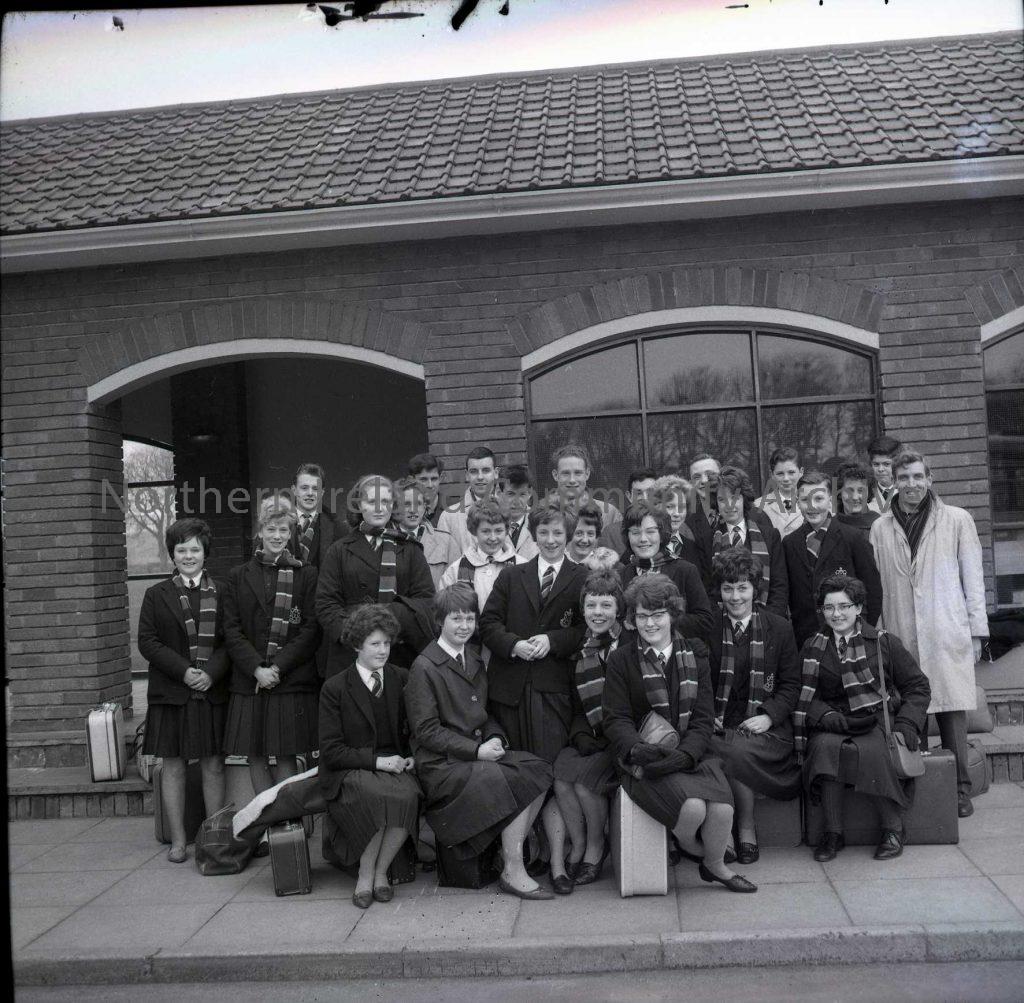 Group from Limavady Grammar School off to England, April 1963