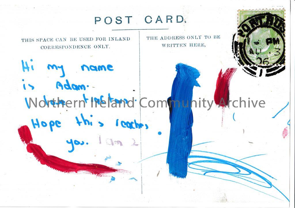 Postcard by Playful Museum Participants in the project ‘From me to you- A journey of a postcard’