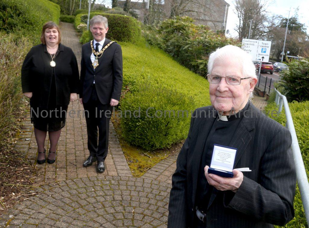 Three centenarians receive special civic gift from Causeway Coast and Glens Borough Council – Canon Robert Wilkinson (1)