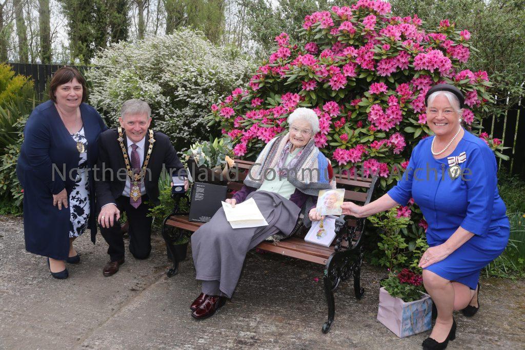 Centenarians receive commemorative coin from Mayor of Causeway Coast and Glens Borough Council – Margaret Mitchel (2)