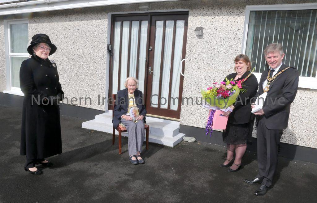Three centenarians receive special civic gift from Causeway Coast and Glens Borough Council – Isabelle Claypole (1)