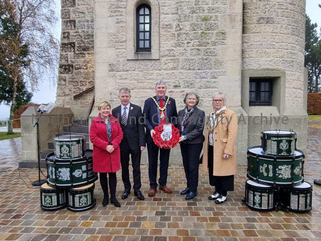 Council delegation who travelled to France to attend the centenary commemoration of the Ulster Memorial Tower