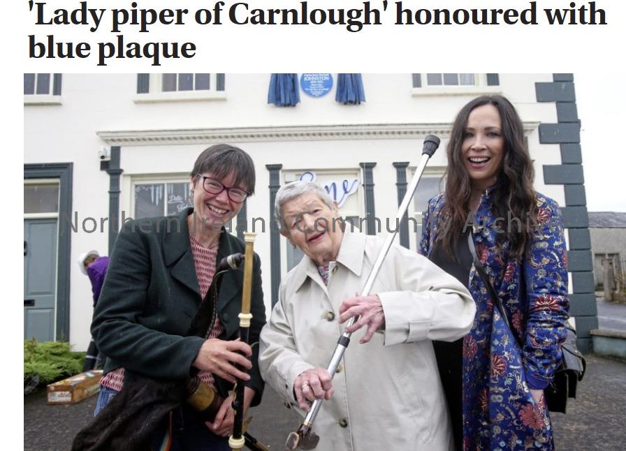 A newspaper article documenting the unveiling on the blue plaque honouring Netta