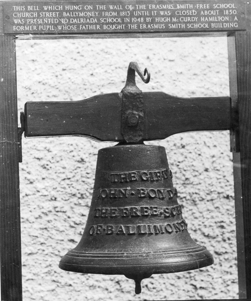 Photograph of Erasamus Smith School bell.