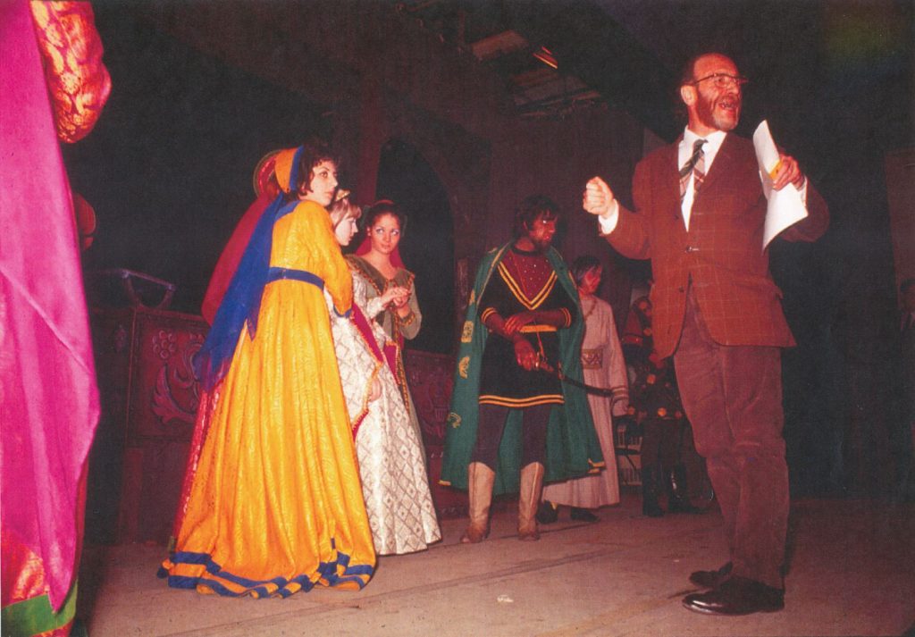 Photograph of Mr Gordon directing 'Othello', the school play in 1970