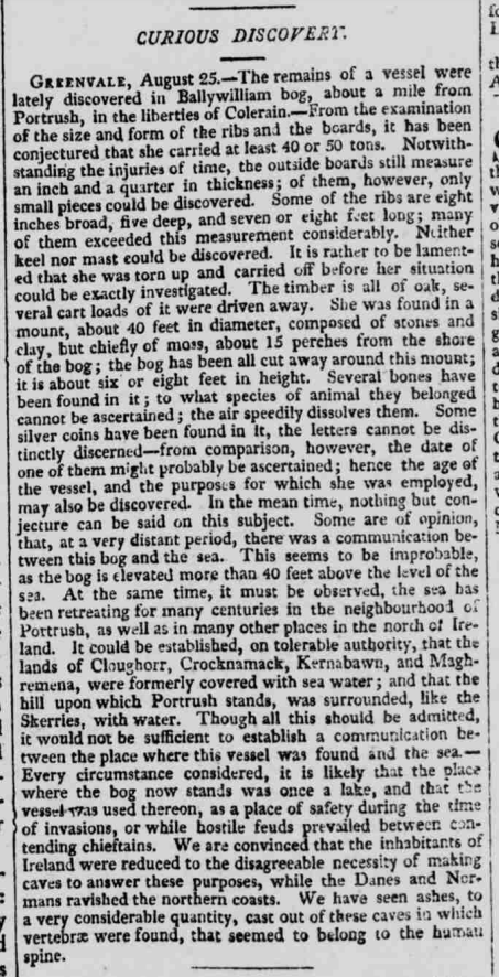 Newspaper clipping from the Caledonian Mercury, 13th September 1813.