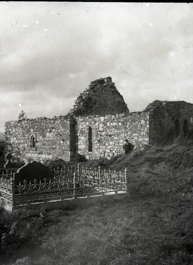Photograph of the exterior of Dungiven Priory. From the Sam Henry Collection.