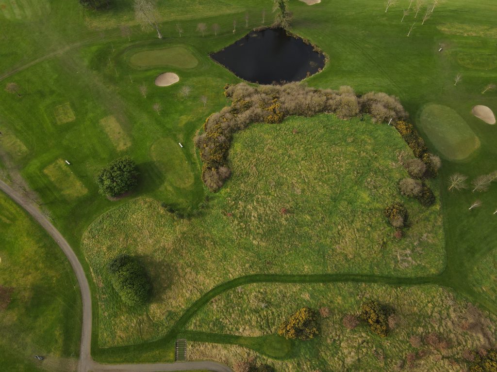 Aerial photograph of Drumceatt Mound