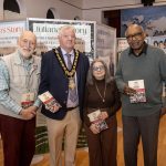 Project participants Mick, Flora and Bruce, with the Mayor of the Causeway Coast and Glens, Councillor Steven Callaghan at the exhibition in Coleraine Town Hall.