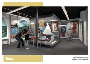 3d visualisation of the ground floor Shambles gallery.