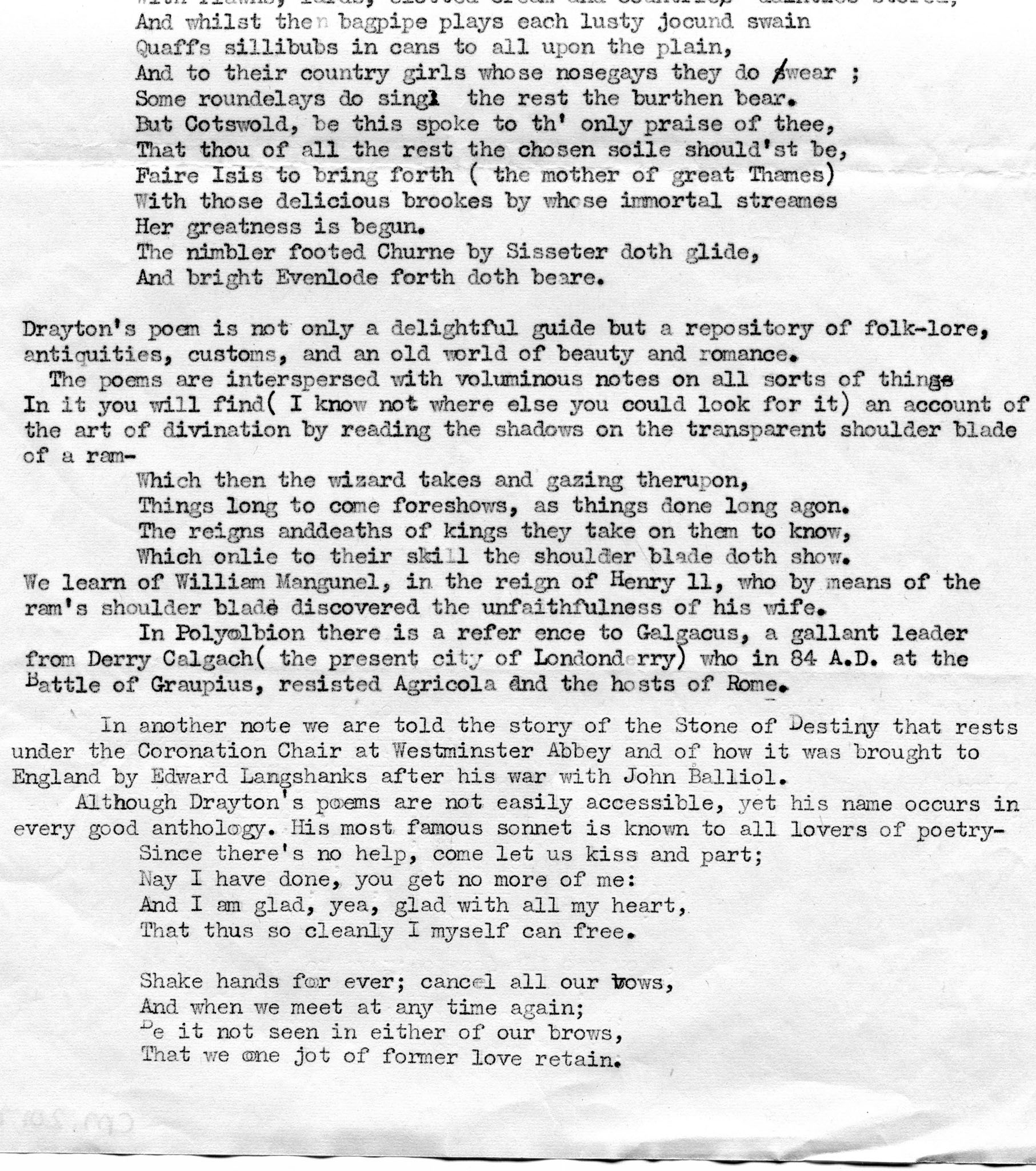 Page 2 of 3 of typed script titled, ‘The Hiker’s Laureate’. Script re ...