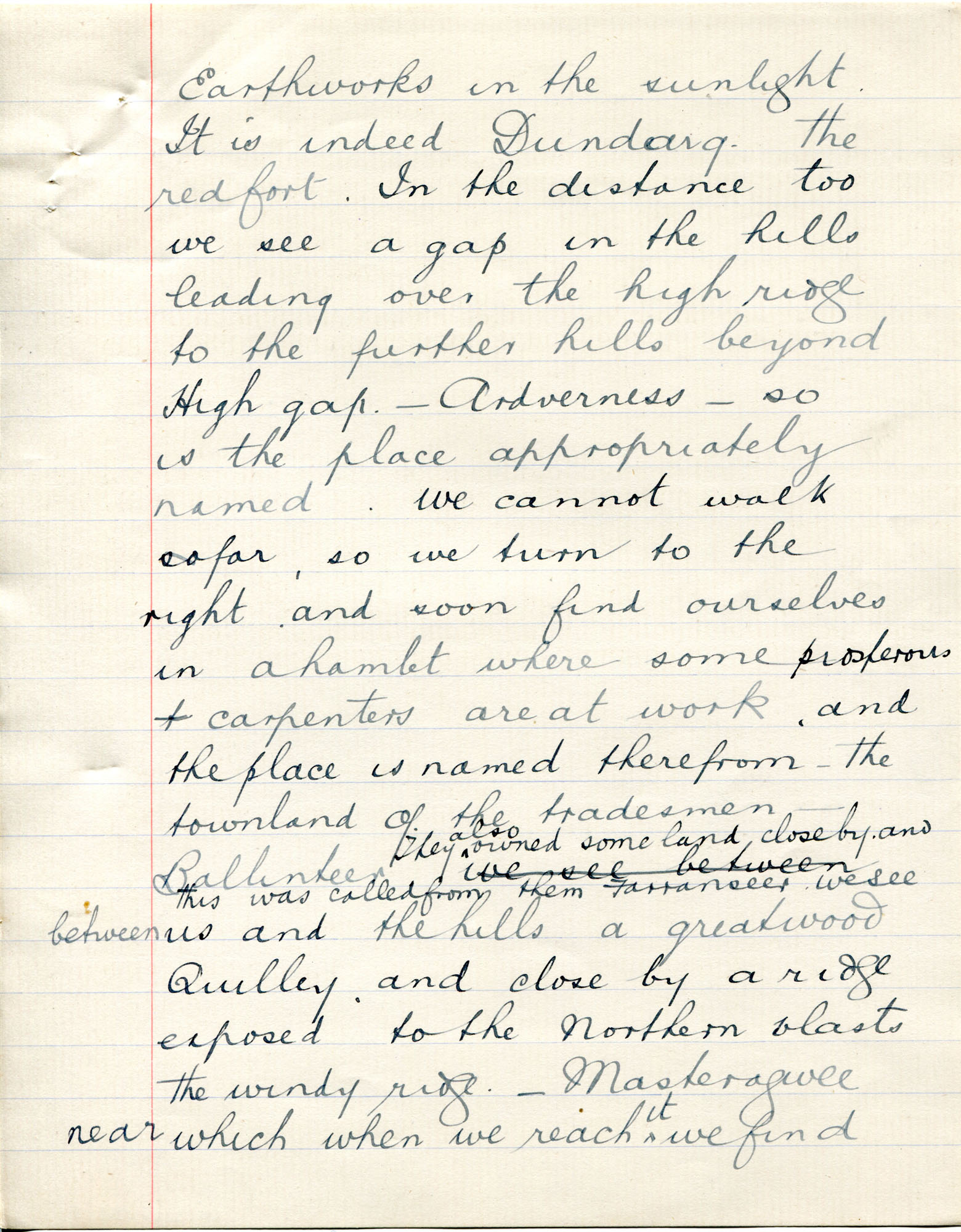 Page 5 of 10. Handwritten notes titled, ‘A Walk with the Old Name ...