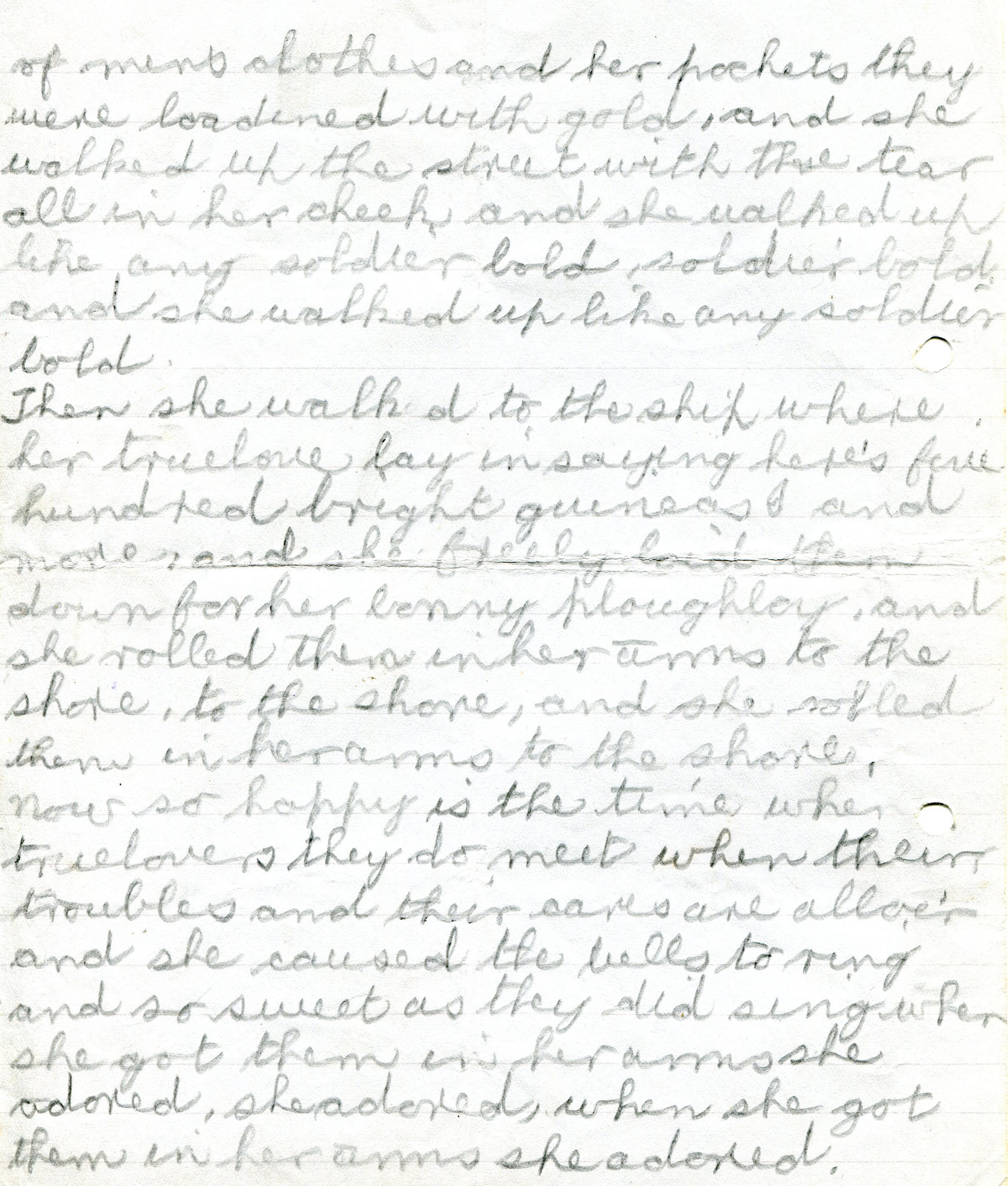 Handwritten words to ‘Jolly Ploughboy’ – img628 – NI Archive